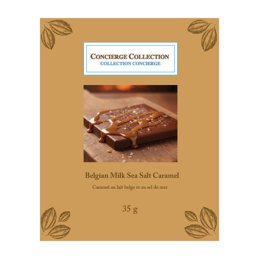 Belgian Milk Chocolate Bar with Sea Salt and Caramel 35g
