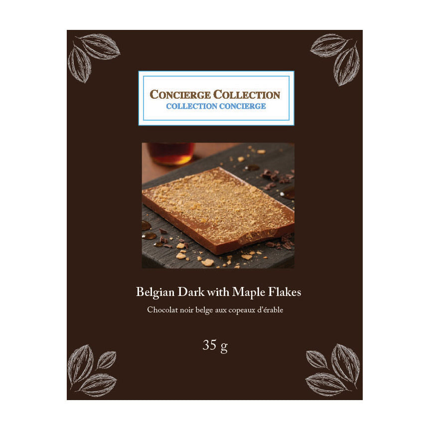 Belgian Dark Chocolate Bar with Maple Flakes 35g